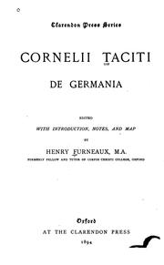 Cover of: Cornelii Taciti De Germania