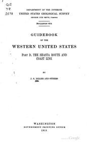 Cover of: Guidebook of the western United States: part D. The Shasta route and coast line