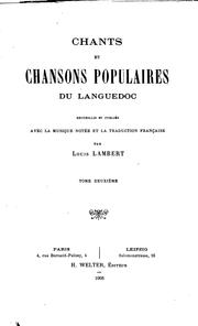 Cover of: Chants et chansons populaires du Languedoc by Louis Lambert
