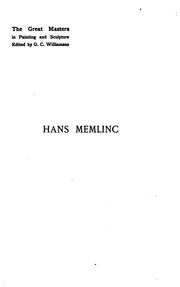 Cover of: Hans Memlinc