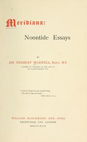 Cover of: Meridiana:  noontide essays