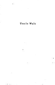 Cover of: Uncle Walt [Walt Mason] the poet philosopher