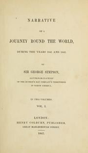 Cover of: Narrative of a journey round the world: during the years 1841 and 1842