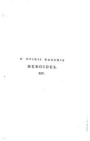 Cover of: P. Ovidii Nasonis Heroides XIV by Ovid