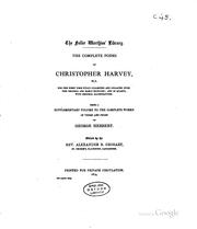 Cover of: complete poems of Christopher Harvey ...: being a supplementary volume to The complete works in verse and prose of George Herbert.