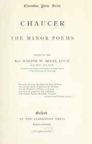 Cover of: The minor poems by Geoffrey Chaucer