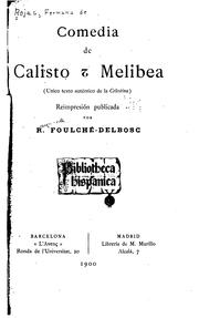 Cover of: Comedia de Calisto y Melibea