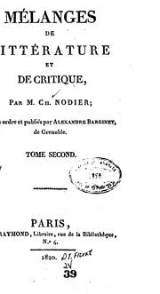 Cover of: Mélanges de littérature et de critique