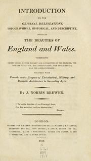 Cover of: Introduction to the original delineations, topographical, historical, and descriptive, intituled the Beauties of England and Wales by Brewer, J. N.
