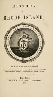 Cover of: History of Rhode Island.