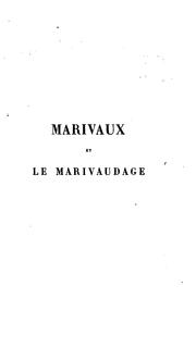 Cover of: Marivaux et le marivaudage