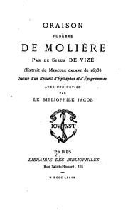 Cover of: Oraison funèbre de Molière
