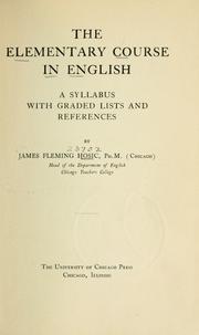Cover of: The elementary course in English by Hosic, James Fleming