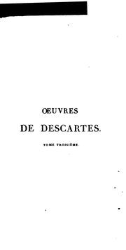 Cover of: OEuvres de Descartes, publiées by René Descartes