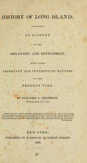 Cover of: History of Long island by Benjamin Franklin Thompson, Benjamin Franklin Thompson