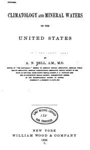 Cover of: Climatology and mineral waters of the United States by Agrippa Nelson Bell