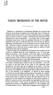 Taking impressions of the mouth by James William White