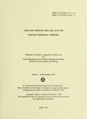 Cover of: Greater Toronto Area 3Rs analysis