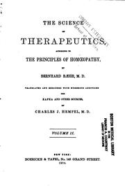 Cover of: science of therapeutics: according to the principles of homeopathy.