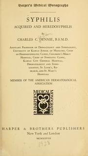 Cover of: Syphilis, acquired, and heredosyphilis