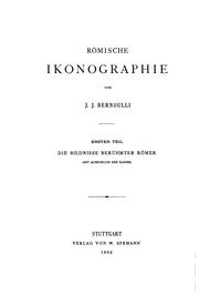 Römische Ikonographie by J. J. Bernoulli