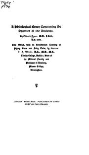 Cover of: philological essay concerning the pygmies of the ancients.