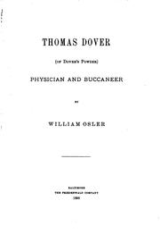 Cover of: Thomas Dover (of Dover's powder): physician and buccaneer