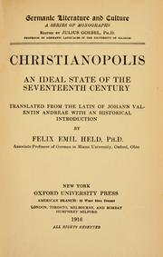 Cover of: Cristianopolis: an ideal state of the seventeenth century