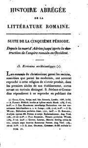 Cover of: Histoire abrégée de la littérature romaine by Frédéric Schoell