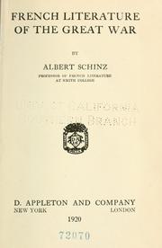 Cover of: French literature of the great war by Albert Schinz