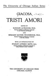 Cover of: Tristi amori by Giuseppe Giacosa