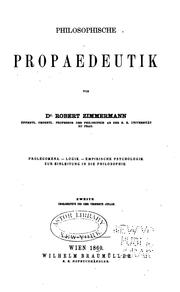Cover of: Philosophische propaedeutik