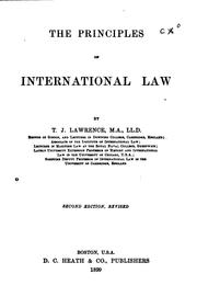 Cover of: principles of international law | T. J. Lawrence