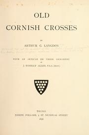 Cover of: Old Cornish crosses | Arthur G Langdon