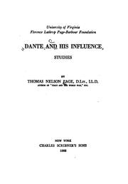 Cover of: Dante and his influence: studies