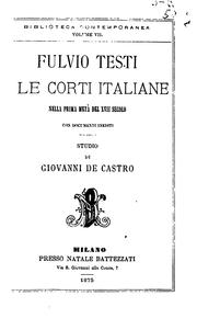 Fulvio Testi e le corti italiane nella prima metà del XVII secolo by Giovanni de Castro