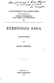Cover of: Eyrbyggja saga by hrsg. von Hugo Gering.