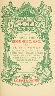Cover of: From the green book of the bards by Bliss Carman