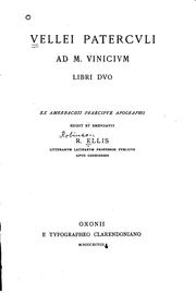 Cover of: Vellei Paterculi Ad M. Vinicium libri duo