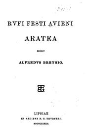 Cover of: Rufi Festi Avieni Aratea by Rufius Festus Avienus