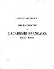 Cover of: Dictionnaire de l'Académie française