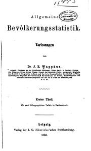Cover of: Allgemeine Bevölkerungsstatistik: Vorlesungen