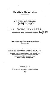 Cover of: scholemaster.  Written between 1563-8.  Posthumously published.