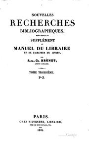 Cover of: Nouvelles recherches bibliographiques by Brunet, Jacques-Charles