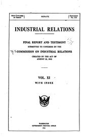 Cover of: Industrial relations. by United States. Commission on Industrial Relations.