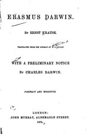 Cover of: Erasmus Darwin by Krause, Ernst