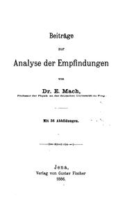 Cover of: Beiträge zur Analyse der Empfindungen