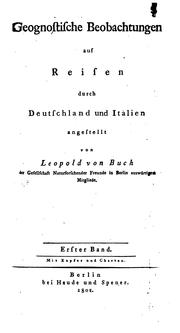 Cover of: Geognostische Beobachtungen auf Reisen durch Deutschland und Italien