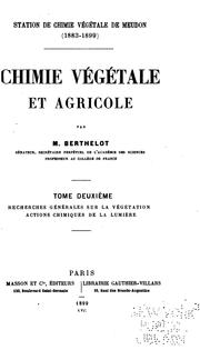 Chimie végétale et agricole by M. Berthelot