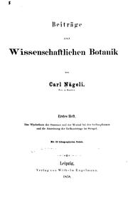 Cover of: Beiträge zur wissenschaftlichen Botanik